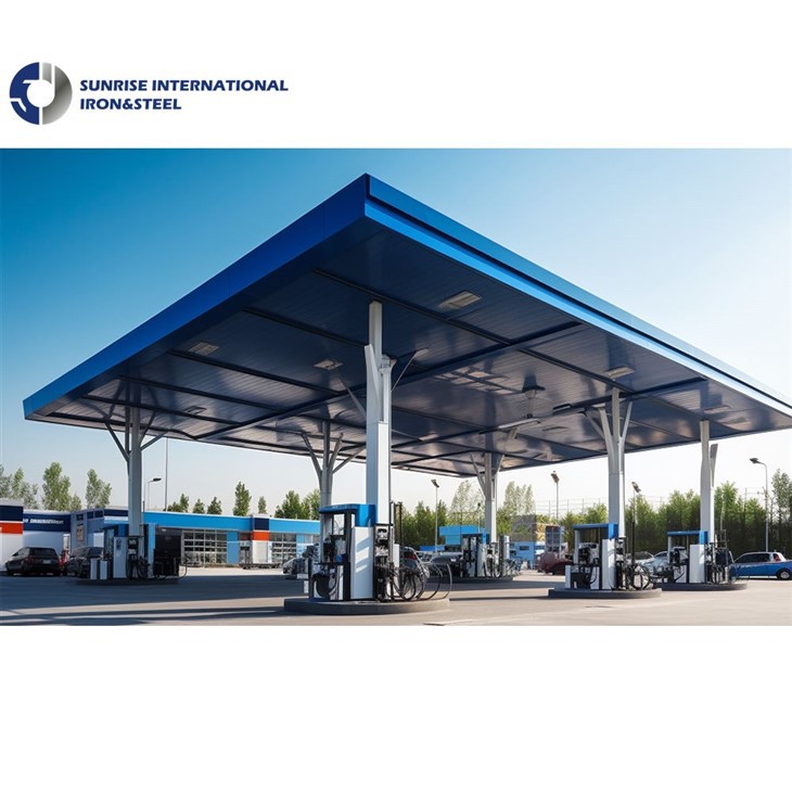 Gas Station Canopy Steel Structure factory