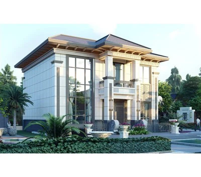 Moderna villa prefabbricata con struttura in acciaio pesante